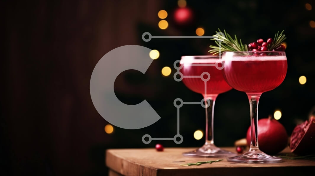 Intra Συλλεκτικό Ξύλινο Παζλ Plywood  4mm - Εορταστικά ποτήρια κόκκινου κρασιού με γαρνιτούρες από ρόδι Σε Ξύλινο Κουτί - Διαστάσεις: 10x10 cm – 25 κομμάτια