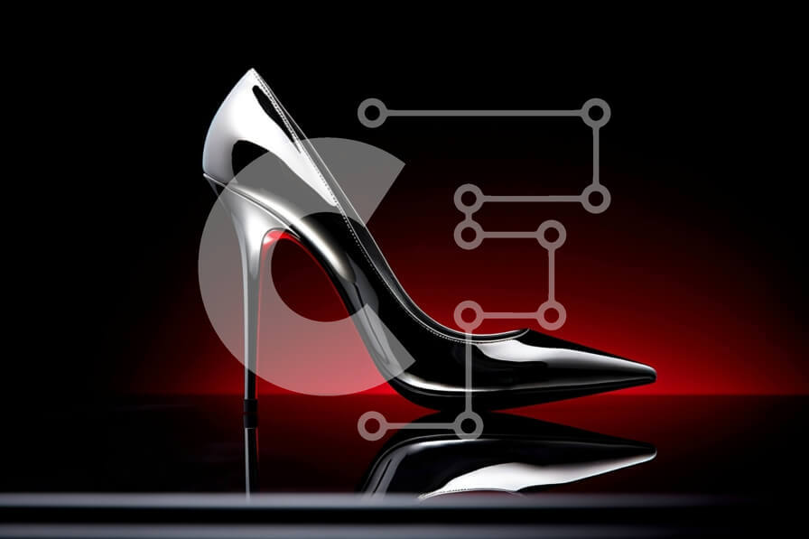 Intra Συλλεκτικό Ξύλινο Παζλ Plywood  4mm - Κομψό μαύρο ψηλοτάκουνο παπούτσι με τακούνι στιλέτο Σε Ξύλινο Κουτί - Διαστάσεις Puzzle: 10x10 cm – 25 κομμάτια