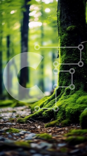 Σετ των 2 Intra Συλλεκτικό Ξύλινο Παζλ Plywood  4mm - Όμορφο δασικό μονοπάτι που καλύπτεται από πράσινο βρύο Σε Ξύλινο Κουτί - Διαστάσεις: 10x10 cm – 25 κομμάτια