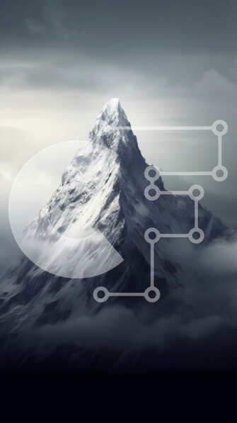 Σετ των 2 Intra Συλλεκτικό Ξύλινο Παζλ Plywood  4mm - Όμορφη εικόνα μιας χιονισμένης βουνοκορφής με σύννεφα Σε Ξύλινο Κουτί - Διαστάσεις: 10x10 cm – 25 κομμάτια