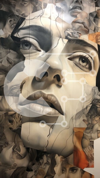 Intra Συλλεκτικό Ξύλινο Παζλ Plywood  4mm - Εκπληκτικό πορτρέτο μιας γυναίκας που δείχνει διαφορετικά συναισθήματα Σε Ξύλινο Κουτί - Διαστάσεις Puzzle: 10x10 cm – 25 κομμάτια