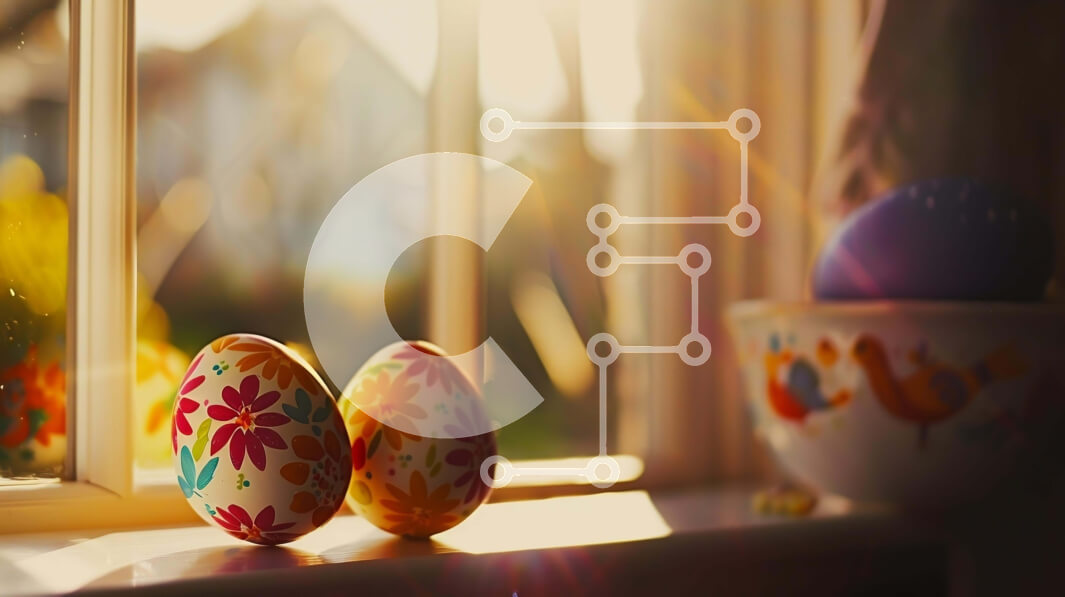 Intra Συλλεκτικό Ξύλινο Παζλ Plywood  4mm - Πολύχρωμα Πασχαλινά αυγά στο περβάζι παραθύρου Σε Ξύλινο Κουτί - Διαστάσεις: 10x10 cm – 25 κομμάτια