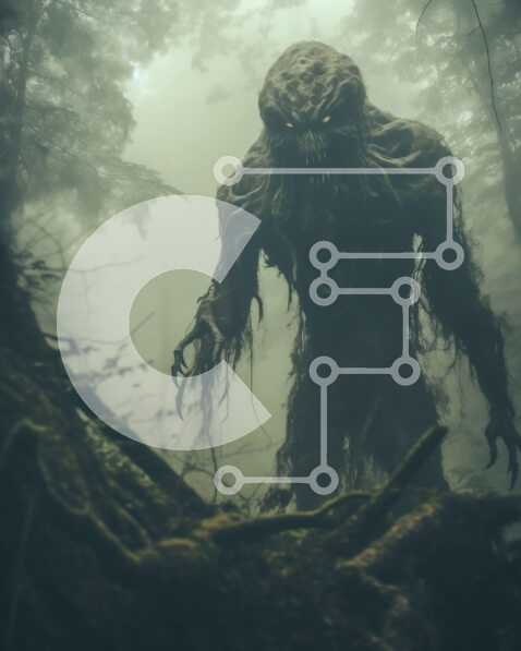 Intra Συλλεκτικό Ξύλινο Παζλ Plywood  4mm - Μυστηριώδες πλάσμα σε ένα στοιχειωμένο δάσος Σε Ξύλινο Κουτί - Διαστάσεις: 10x10 cm – 25 κομμάτια