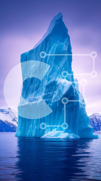 Σετ των 2 Intra Συλλεκτικό Ξύλινο Παζλ Plywood  4mm - Εκπληκτική εικόνα ενός παγόβουνου που επιπλέει στον ωκεανό Σε Ξύλινο Κουτί - Διαστάσεις: 10x10 cm – 25 κομμάτια