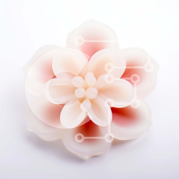 Intra Συλλεκτικό Ξύλινο Παζλ Plywood  4mm - Διακοσμητικό λευκό λουλούδι με ροζ και λευκά πέταλα Σε Ξύλινο Κουτί - Διαστάσεις Puzzle: 10x10 cm – 25 κομμάτια