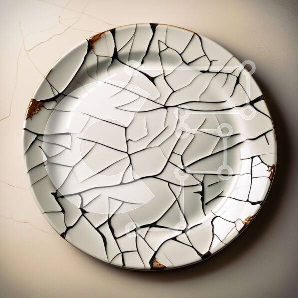 Intra Συλλεκτικό Ξύλινο Παζλ Plywood  4mm - Ραγισμένο λευκό πιάτο - Όμορφη εικόνα ενός κατεστραμμένου πιάτου Σε Ξύλινο Κουτί - Διαστάσεις: 10x10 cm – 25 κομμάτια