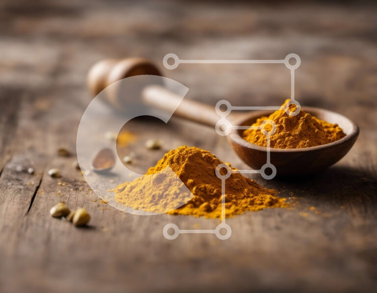 Σετ των 2 Intra Συλλεκτικό Ξύλινο Παζλ Plywood  4mm - Ζωντανή σκόνη κουρκουμά σε ένα ξύλινο κουτάλι Σε Ξύλινο Κουτί - Διαστάσεις: 10x10 cm – 25 κομμάτια