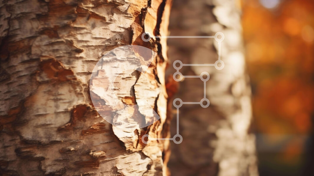 Intra Συλλεκτικό Ξύλινο Παζλ Plywood  4mm - Κοντινό πλάνο φλοιού πορτοκαλιάς σημύδας με υφή που ξεφλουδίζει Σε Ξύλινο Κουτί - Διαστάσεις: 10x10 cm – 25 κομμάτια