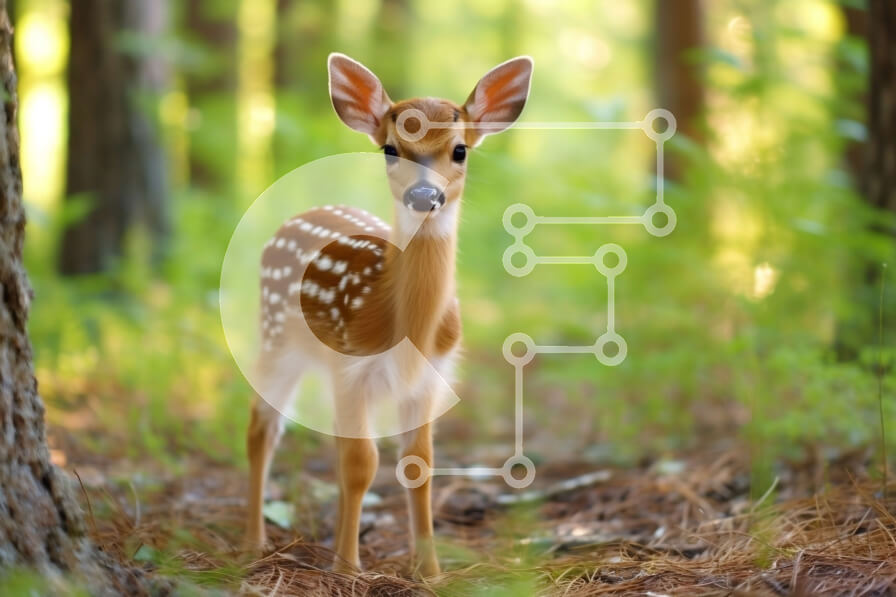 Intra Συλλεκτικό Ξύλινο Παζλ Plywood  4mm - Όμορφη εικόνα ενός ελαφιού σε ένα ξέφωτο δάσους Σε Ξύλινο Κουτί - Διαστάσεις: 10x10 cm – 25 κομμάτια