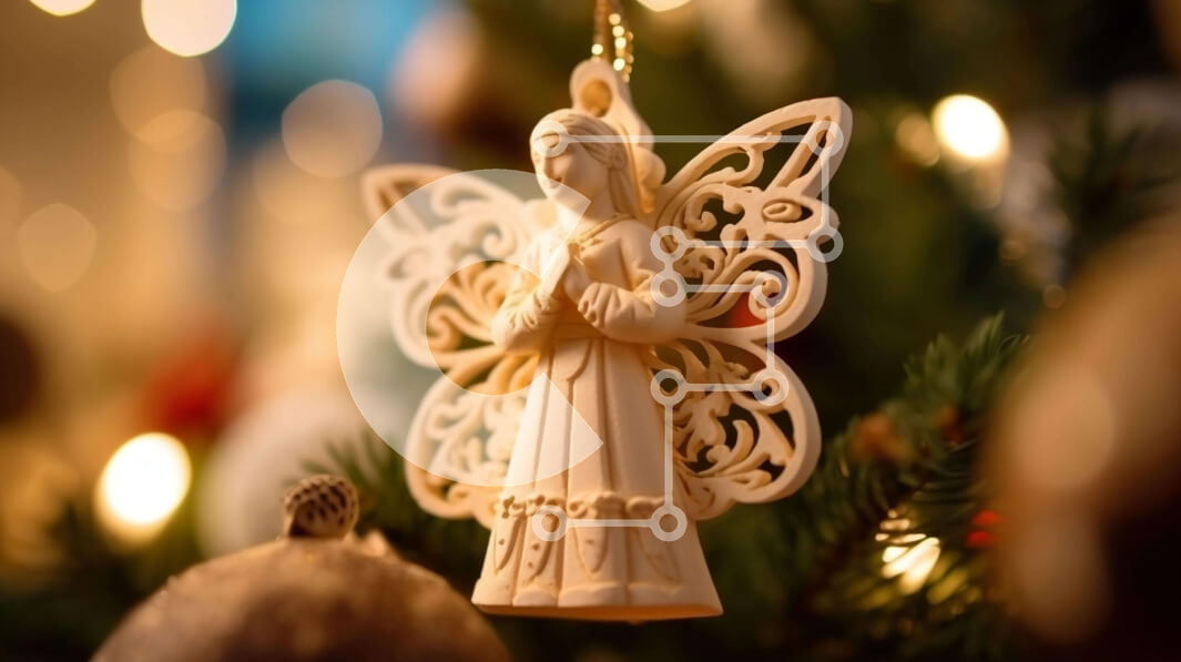 Intra Συλλεκτικό Ξύλινο Παζλ Plywood  4mm - Στολίδι αγγέλου που κρέμεται στο χριστουγεννιάτικο δέντρο Σε Ξύλινο Κουτί - Διαστάσεις: 10x10 cm – 25 κομμάτια