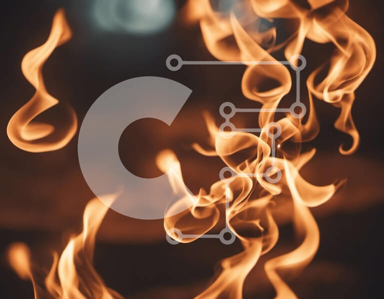 Intra Συλλεκτικό Ξύλινο Παζλ Plywood  4mm - Κοντινό πλάνο Φλόγες που καίνε στο σκοτάδι Σε Ξύλινο Κουτί - Διαστάσεις: 10x10 cm – 25 κομμάτια