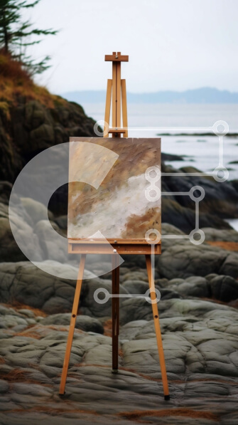 Intra Συλλεκτικό Ξύλινο Παζλ Plywood  4mm - Εκπληκτική ιμπρεσιονιστική ζωγραφική της Βραχώδης Ακτής με Θυελλώδη Ουρανό και Φάρο Σε Ξύλινο Κουτί - Διαστάσεις Puzzle: 10x10 cm – 25 κομμάτια