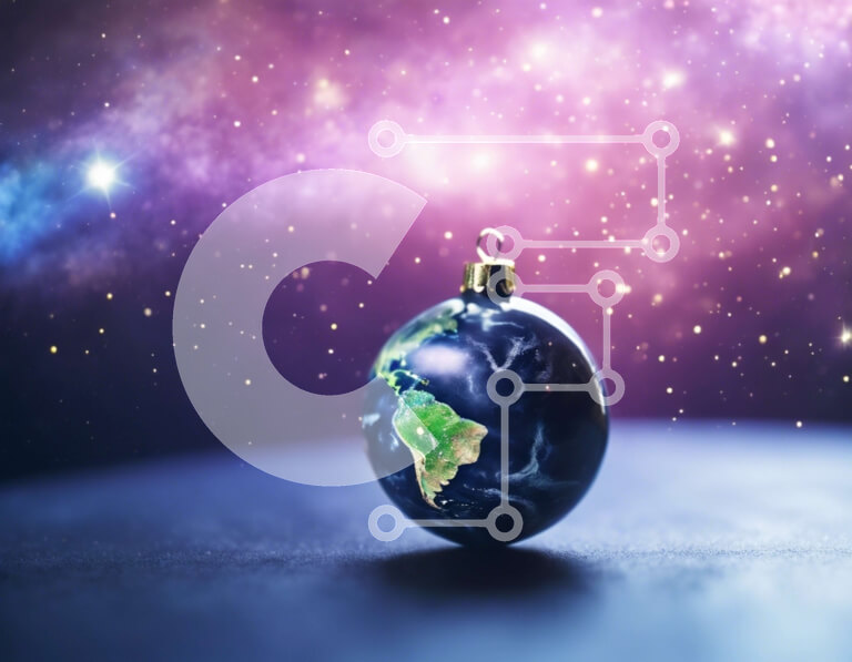 Intra Συλλεκτικό Ξύλινο Παζλ Plywood  4mm - Στολίδι σε σχήμα σφαίρας με τον πλανήτη Γη σε έναστρο φόντο Σε Ξύλινο Κουτί - Διαστάσεις Puzzle: 10x10 cm – 25 κομμάτια