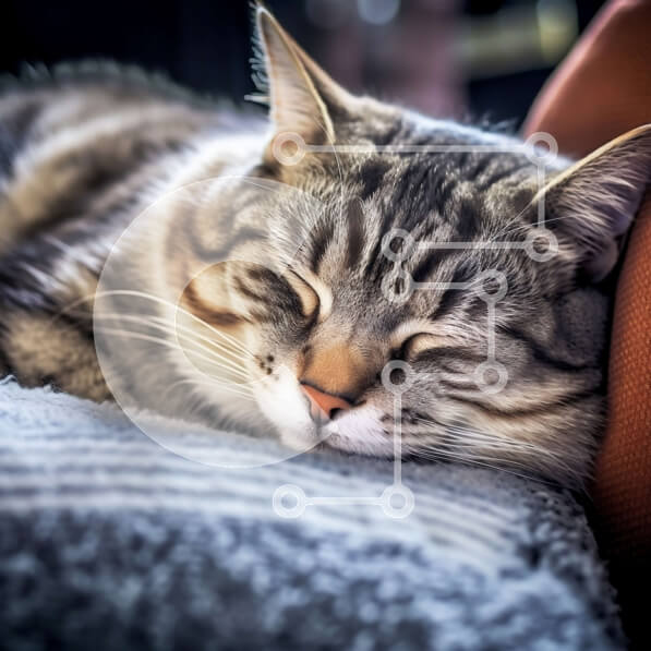 Intra Συλλεκτικό Ξύλινο Παζλ Plywood  4mm - Αξιολάτρευτη εικόνα μιας γάτας που κοιμάται σε έναν καναπέ Σε Ξύλινο Κουτί - Διαστάσεις: 10x10 cm – 25 κομμάτια