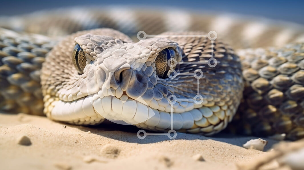 Intra Συλλεκτικό Ξύλινο Παζλ Plywood  4mm - Εκπληκτική κοντινή πλάνο του κεφαλιού του φιδιού με μοναδικό μοτίβο και φωτεινά κίτρινα μάτια Σε Ξύλινο Κουτί - Διαστάσεις: 10x10 cm – 25 κομμάτια