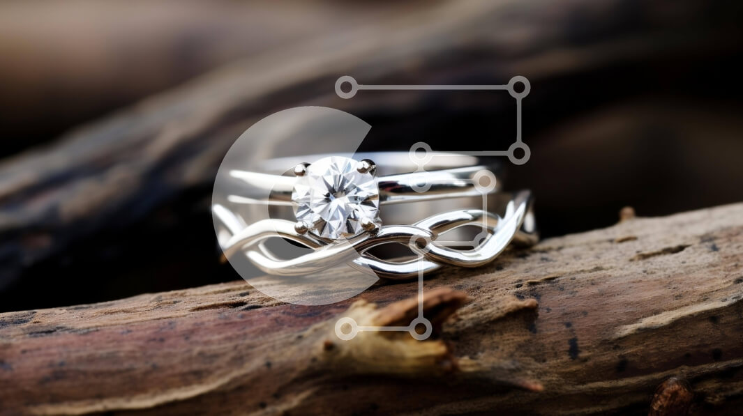 Intra Συλλεκτικό Ξύλινο Παζλ Plywood  4mm - Ασημένιες βέρες σε κλαδί δρυός Σε Ξύλινο Κουτί - Διαστάσεις Puzzle: 10x10 cm – 25 κομμάτια