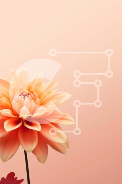 Σετ των 2 Intra Συλλεκτικό Ξύλινο Παζλ Plywood  4mm - Ζωντανό πορτοκαλί λουλούδι σε ροζ φόντο Σε Ξύλινο Κουτί - Διαστάσεις: 10x10 cm – 25 κομμάτια