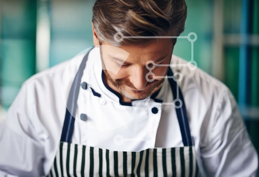 Intra Συλλεκτικό Ξύλινο Παζλ Plywood  4mm - Σεφ που ετοιμάζει φαγητό στην κουζίνα Σε Ξύλινο Κουτί - Διαστάσεις Puzzle: 10x10 cm – 25 κομμάτια