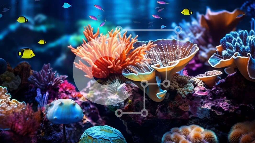 Intra Συλλεκτικό Ξύλινο Παζλ Plywood  4mm - Ζωντανή εικόνα ενός κοραλλιογενούς υφάλου με ψάρια και θαλάσσια πλάσματα Σε Ξύλινο Κουτί - Διαστάσεις: 10x10 cm – 25 κομμάτια