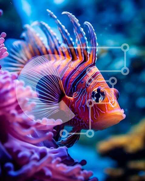 Intra Συλλεκτικό Ξύλινο Παζλ Plywood  4mm - Ζωντανά ψάρια σε έναν εκπληκτικό κοραλλιογενή ύφαλο Σε Ξύλινο Κουτί - Διαστάσεις: 10x10 cm – 25 κομμάτια