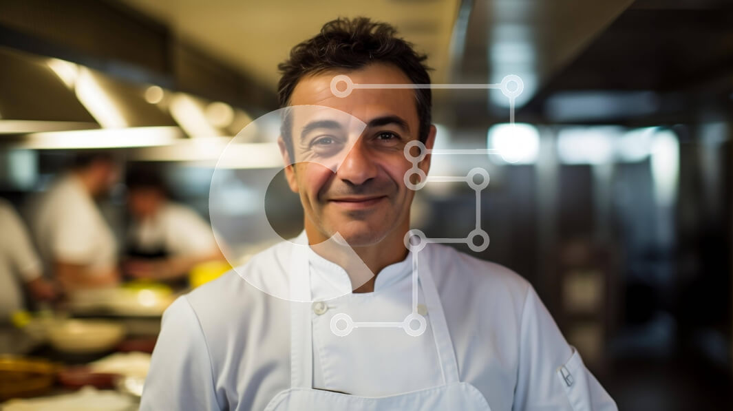 Intra Συλλεκτικό Ξύλινο Παζλ Plywood  4mm - Χαμογελαστός σεφ σε μια βιομηχανική κουζίνα Σε Ξύλινο Κουτί - Διαστάσεις Puzzle: 10x10 cm – 25 κομμάτια