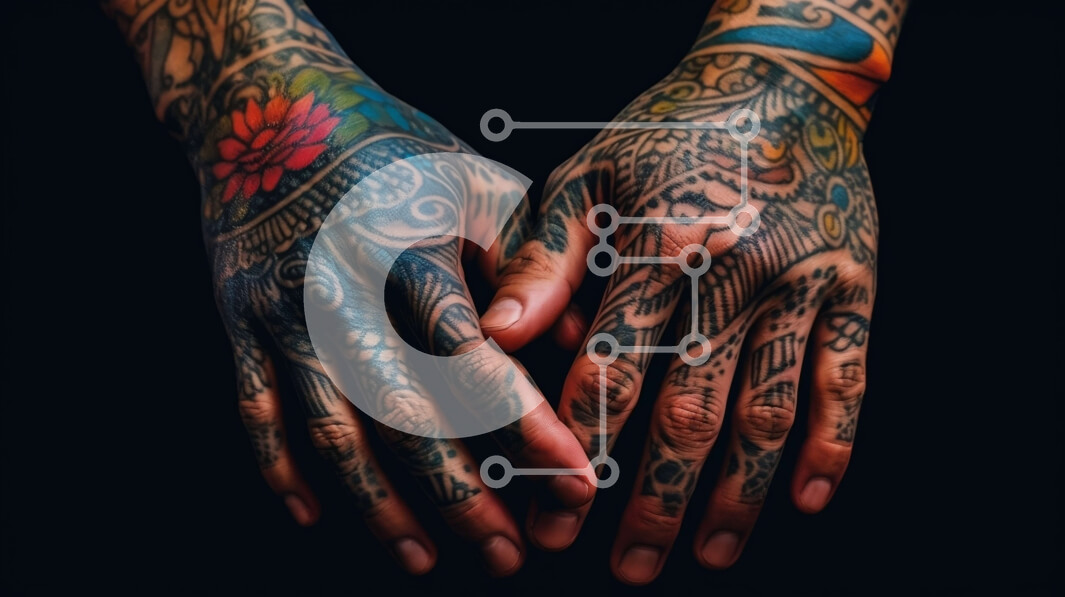 Intra Συλλεκτικό Ξύλινο Παζλ Plywood  4mm - Πολύχρωμα και περίπλοκα σχέδια τατουάζ στα χέρια Σε Ξύλινο Κουτί - Διαστάσεις Puzzle: 10x10 cm – 25 κομμάτια