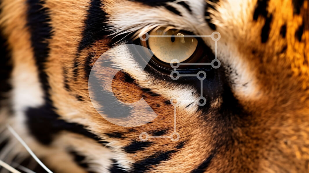 Intra Συλλεκτικό Ξύλινο Παζλ Plywood  4mm - Κοντινό πλάνο ενός φωτεινού πορτοκαλί ματιού τίγρης Σε Ξύλινο Κουτί - Διαστάσεις: 10x10 cm – 25 κομμάτια