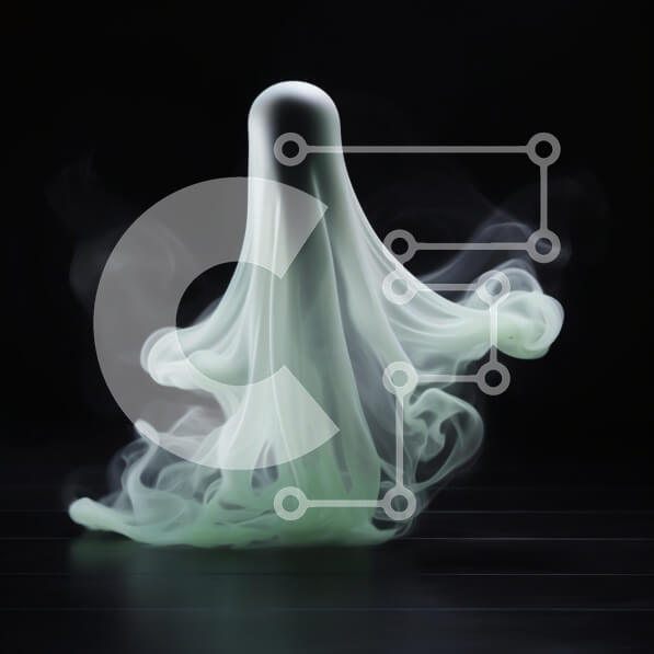 Intra Συλλεκτικό Ξύλινο Παζλ Plywood  4mm - Λευκό φάντασμα που επιπλέει στον αέρα με πράσινο καπνό Σε Ξύλινο Κουτί - Διαστάσεις Puzzle: 10x10 cm – 25 κομμάτια