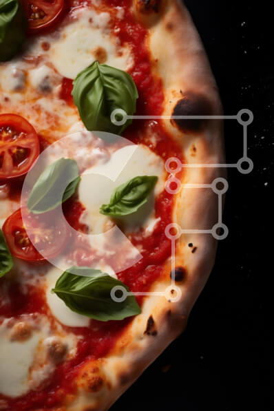 Σετ των 2 Intra Συλλεκτικό Ξύλινο Παζλ Plywood  4mm - Νόστιμη πίτσα με σάλτσα ντομάτας, τυρί μοτσαρέλα και φύλλα βασιλικού Σε Ξύλινο Κουτί - Διαστάσεις: 10x10 cm – 25 κομμάτια