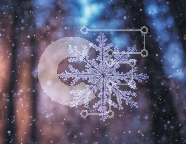 Intra Συλλεκτικό Ξύλινο Παζλ Plywood  4mm - Νιφάδα χιονιού που επιπλέει στο χιόνι Σε Ξύλινο Κουτί - Διαστάσεις Puzzle: 10x10 cm – 25 κομμάτια