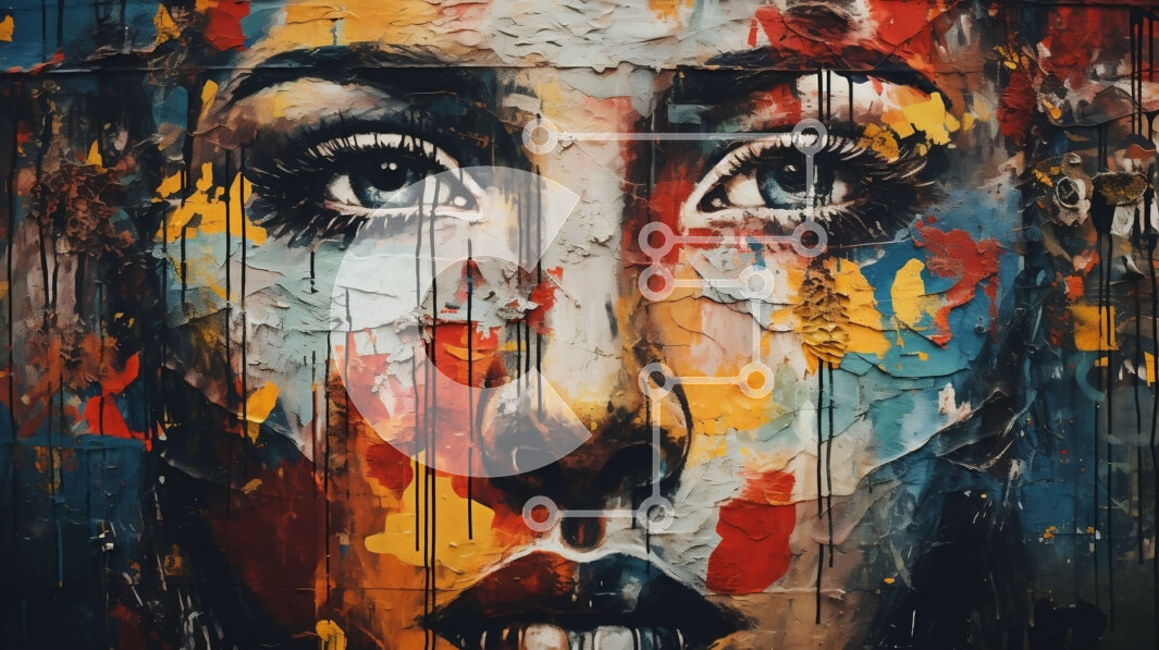 Intra Συλλεκτικό Ξύλινο Παζλ Plywood  4mm - Κινηματογράφηση σε πρώτο πλάνο πολύχρωμη ζωγραφική προσώπου Σε Ξύλινο Κουτί - Διαστάσεις Puzzle: 10x10 cm – 25 κομμάτια