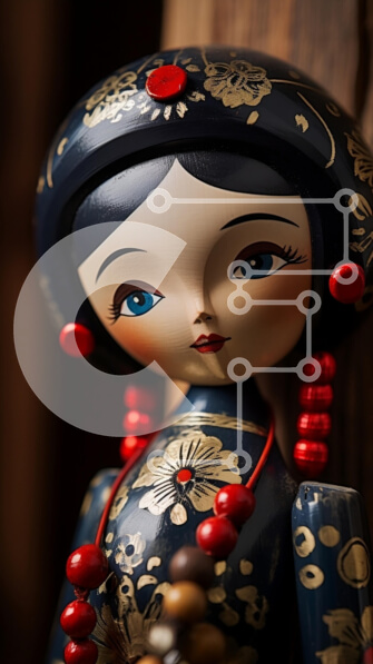 Intra Συλλεκτικό Ξύλινο Παζλ Plywood  4mm - Ξύλινη κούκλα με παραδοσιακή ενδυμασία και γαλήνια έκφραση Σε Ξύλινο Κουτί - Διαστάσεις Puzzle: 10x10 cm – 25 κομμάτια