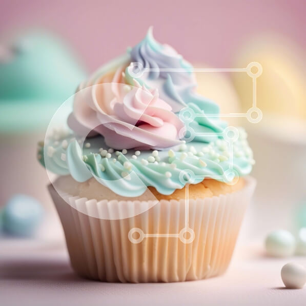 Σετ των 2 Intra Συλλεκτικό Ξύλινο Παζλ Plywood  4mm - Νόστιμο Cupcake με πολύχρωμο πάγωμα και πασπάλισμα Σε Ξύλινο Κουτί - Διαστάσεις: 10x10 cm – 25 κομμάτια