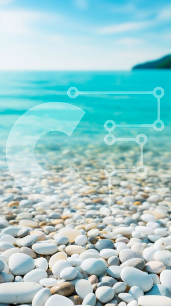 Σετ των 2 Intra Συλλεκτικό Ξύλινο Παζλ Plywood  4mm - Όμορφη εικόνα μιας παραλίας με λευκά βότσαλα και καταγάλανα νερά Σε Ξύλινο Κουτί - Διαστάσεις: 10x10 cm – 25 κομμάτια