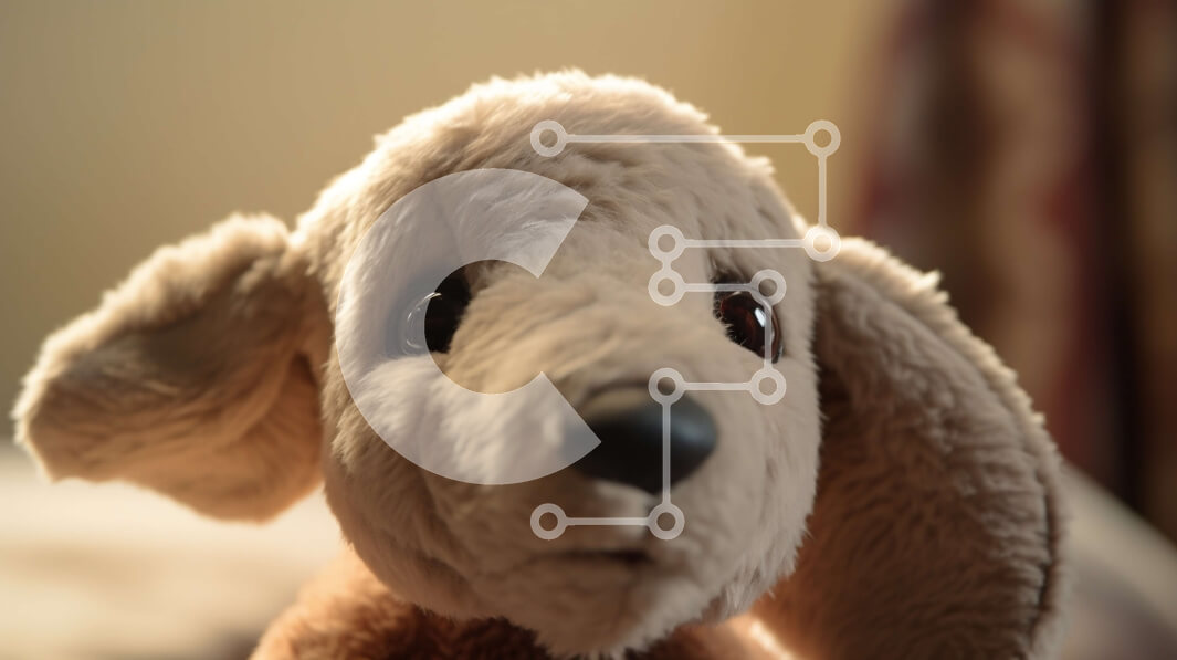 Intra Συλλεκτικό Ξύλινο Παζλ Plywood  4mm - Περίεργος παραγεμισμένος σκύλος που κοιτάζει τον θεατή Σε Ξύλινο Κουτί - Διαστάσεις: 10x10 cm – 25 κομμάτια