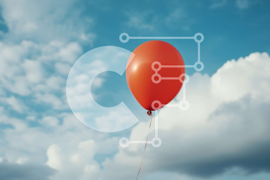 Intra Συλλεκτικό Ξύλινο Παζλ Plywood  4mm - Κόκκινο μπαλόνι που επιπλέει στον ουρανό με τα σύννεφα Σε Ξύλινο Κουτί - Διαστάσεις: 10x10 cm – 25 κομμάτια