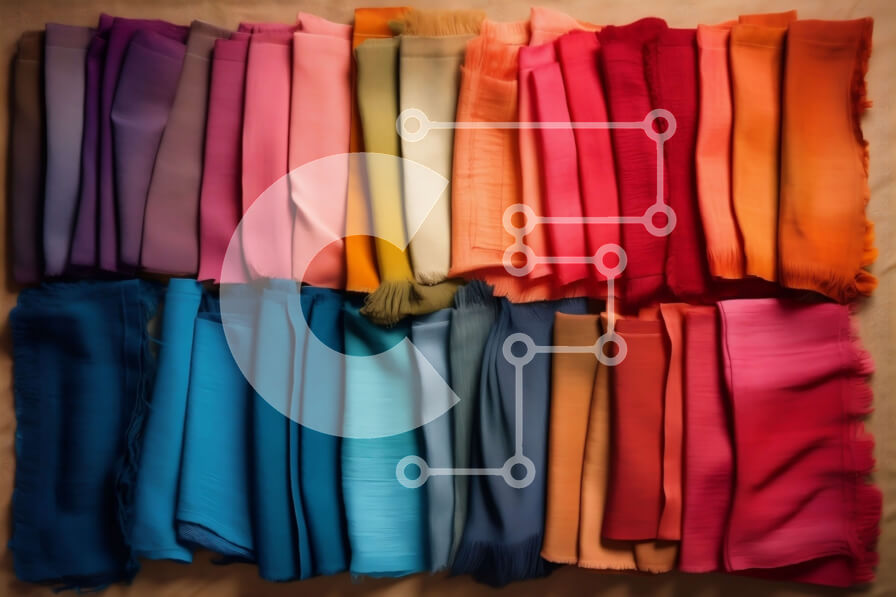 Intra Συλλεκτικό Ξύλινο Παζλ Plywood  4mm - Ζωντανά και πολύχρωμα υφάσματα απλωμένα σε μοτίβο Σε Ξύλινο Κουτί - Διαστάσεις Puzzle: 10x10 cm – 25 κομμάτια