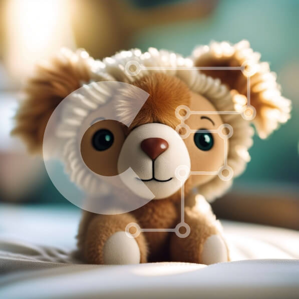 Intra Συλλεκτικό Ξύλινο Παζλ Plywood  4mm - Αξιολάτρευτη στολή με γεμιστό αρνί σε κρεβάτι Σε Ξύλινο Κουτί - Διαστάσεις Puzzle: 10x10 cm – 25 κομμάτια