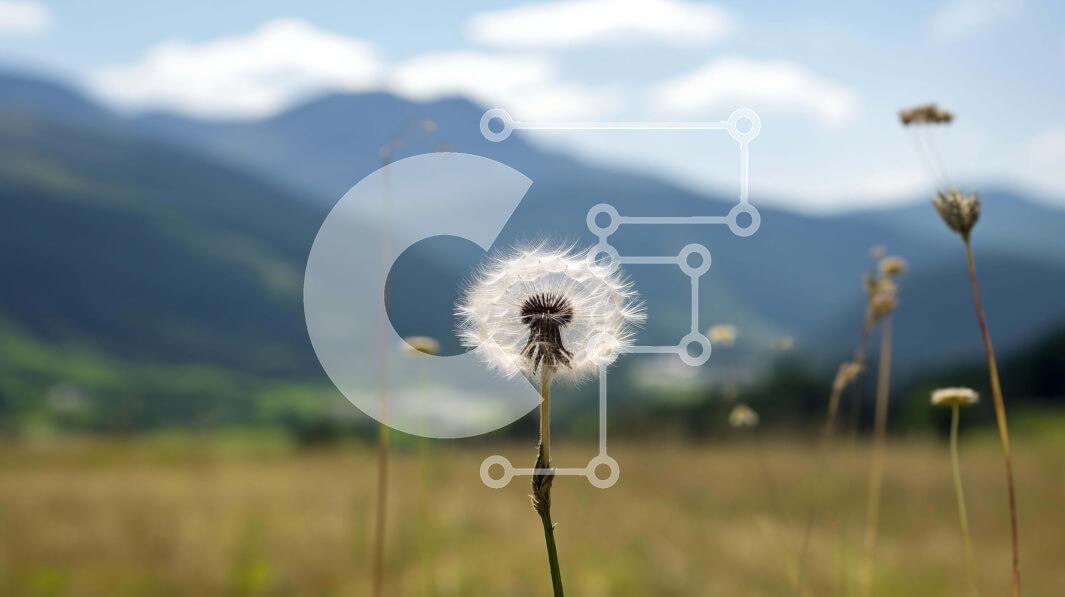 Intra Συλλεκτικό Ξύλινο Παζλ Plywood  4mm - Μονή πικραλίδα σε ανοιχτό πεδίο με βουνά Σε Ξύλινο Κουτί - Διαστάσεις: 10x10 cm – 25 κομμάτια