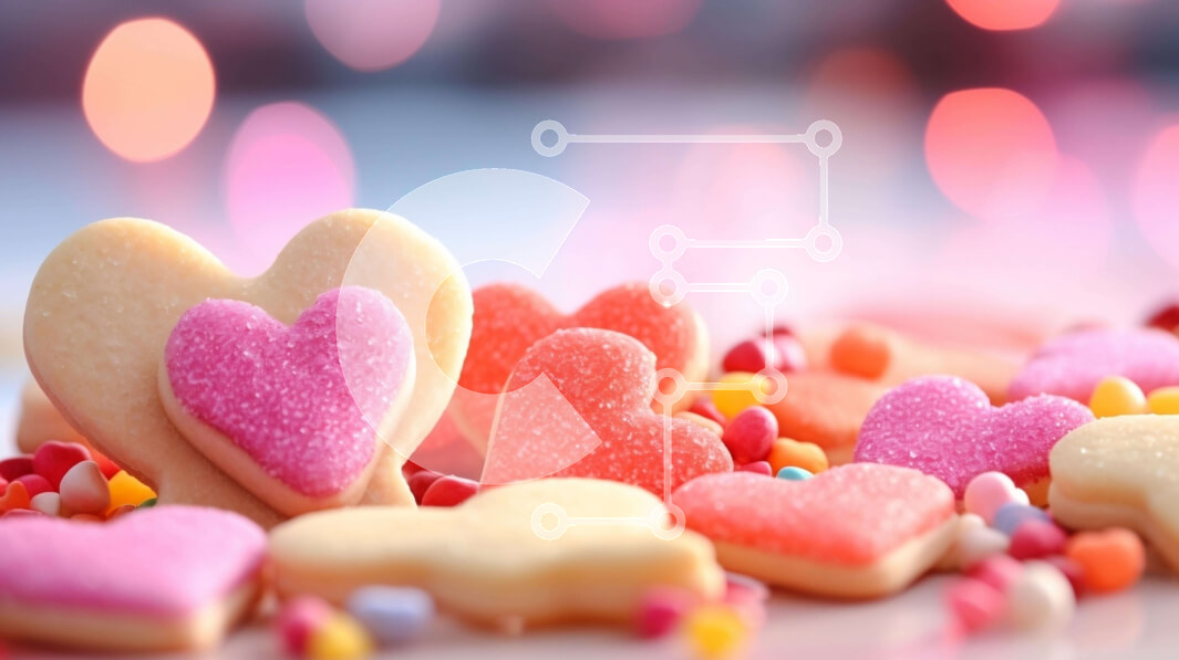 Σετ των 2 Intra Συλλεκτικό Ξύλινο Παζλ Plywood  4mm - Πολύχρωμα μπισκότα σε σχήμα καρδιάς με ζαχαρωτά και γλυκές λιχουδιές Σε Ξύλινο Κουτί - Διαστάσεις: 10x10 cm – 25 κομμάτια