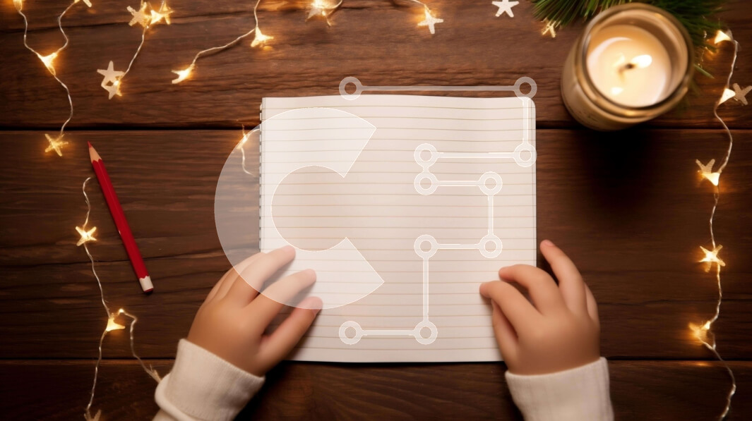 Intra Συλλεκτικό Ξύλινο Παζλ Plywood  4mm - Εορταστική γιορτή με τετράδιο και μολύβι Σε Ξύλινο Κουτί - Διαστάσεις: 10x10 cm – 25 κομμάτια