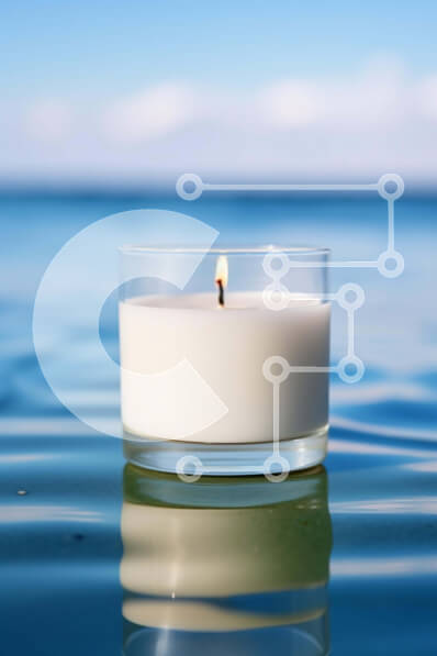 Σετ των 2 Intra Συλλεκτικό Ξύλινο Παζλ Plywood  4mm - Κερί στο νερό με την αντανάκλαση του μπλε ουρανού Σε Ξύλινο Κουτί - Διαστάσεις: 10x10 cm – 25 κομμάτια