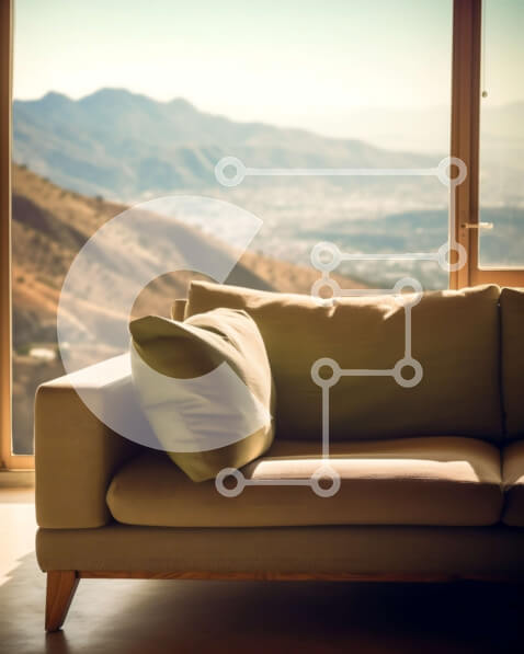 Intra Συλλεκτικό Ξύλινο Παζλ Plywood  4mm - Άνετο σαλόνι με θέα στο βουνό Σε Ξύλινο Κουτί - Διαστάσεις Puzzle: 10x10 cm – 25 κομμάτια