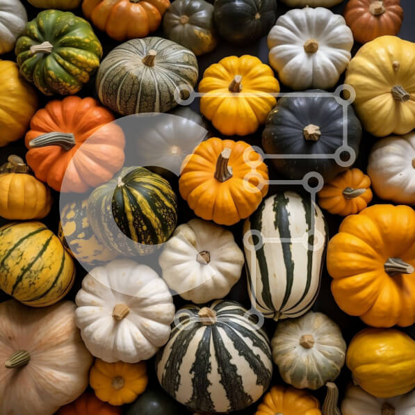 Intra Συλλεκτικό Ξύλινο Παζλ Plywood  4mm - Πολύχρωμες κολοκύθες και κολοκύθες σε μαύρο φόντο Σε Ξύλινο Κουτί - Διαστάσεις Puzzle: 10x10 cm – 25 κομμάτια