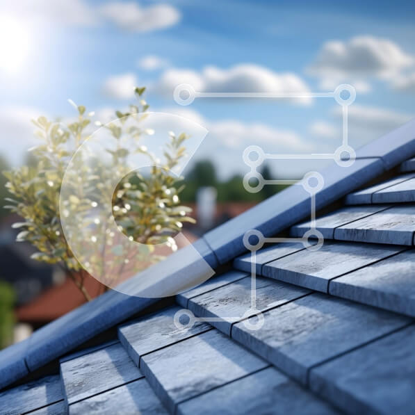 Intra Συλλεκτικό Ξύλινο Παζλ Plywood  4mm - Ταράτσα με φόντο μπλε του ουρανού Σε Ξύλινο Κουτί - Διαστάσεις Puzzle: 10x10 cm – 25 κομμάτια