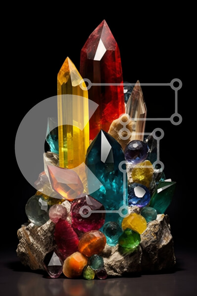 Σετ των 2 Intra Συλλεκτικό Ξύλινο Παζλ Plywood  4mm - Γυαλιστεροί κρύσταλλοι σε βραχώδη επιφάνεια Σε Ξύλινο Κουτί - Διαστάσεις: 10x10 cm – 25 κομμάτια