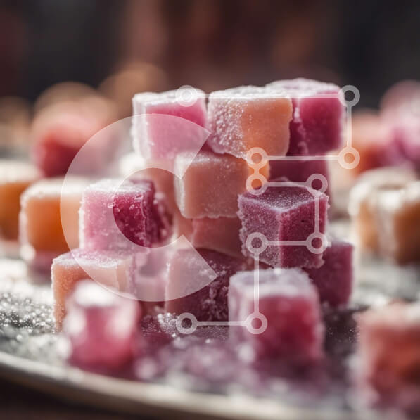 Σετ των 2 Intra Συλλεκτικό Ξύλινο Παζλ Plywood  4mm - Νόστιμη ροζ καραμέλα σε ένα πιάτο Σε Ξύλινο Κουτί - Διαστάσεις: 10x10 cm – 25 κομμάτια