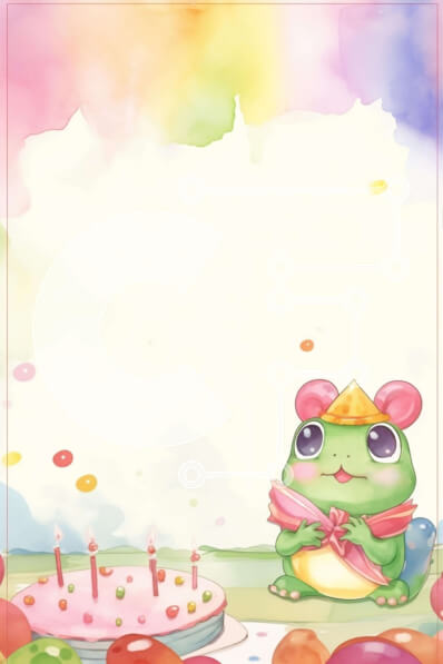 Intra Συλλεκτικό Ξύλινο Παζλ Plywood  4mm - Βάτραχος κινουμένων σχεδίων με τούρτα γενεθλίων και μπαλόνια Σε Ξύλινο Κουτί - Διαστάσεις: 10x10 cm – 25 κομμάτια