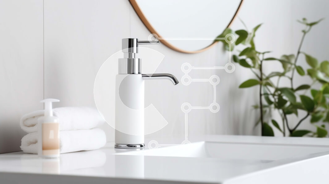 Intra Συλλεκτικό Ξύλινο Παζλ Plywood  4mm - Μοντέρνος λευκός νιπτήρας μπάνιου με βρύση χρωμίου και πετσέτες Σε Ξύλινο Κουτί - Διαστάσεις Puzzle: 10x10 cm – 25 κομμάτια