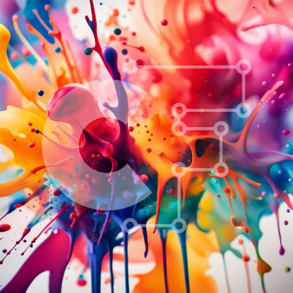 Intra Συλλεκτικό Ξύλινο Παζλ Plywood  4mm - Ζωντανή και δυναμική αφηρημένη ζωγραφική με χυμένο χρώμα Σε Ξύλινο Κουτί - Διαστάσεις Puzzle: 10x10 cm – 25 κομμάτια